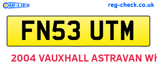 FN53UTM are the vehicle registration plates.