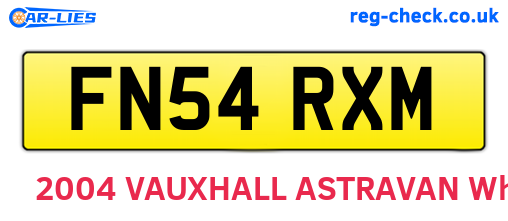 FN54RXM are the vehicle registration plates.