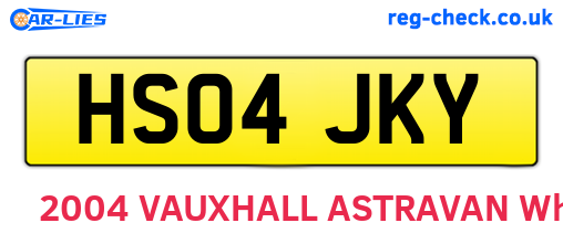 HS04JKY are the vehicle registration plates.