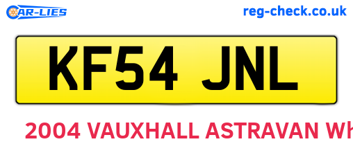 KF54JNL are the vehicle registration plates.