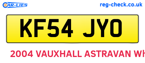 KF54JYO are the vehicle registration plates.