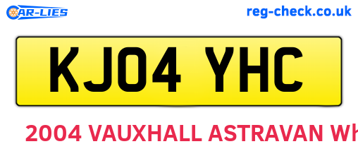 KJ04YHC are the vehicle registration plates.