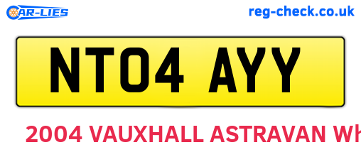 NT04AYY are the vehicle registration plates.