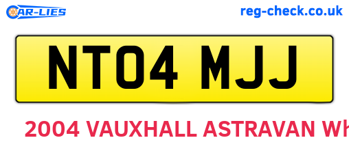 NT04MJJ are the vehicle registration plates.
