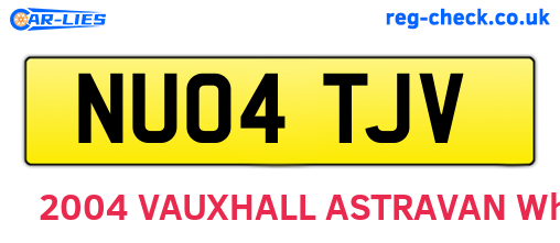 NU04TJV are the vehicle registration plates.