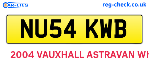 NU54KWB are the vehicle registration plates.