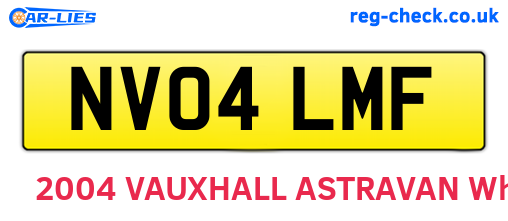 NV04LMF are the vehicle registration plates.