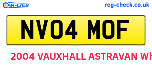 NV04MOF are the vehicle registration plates.