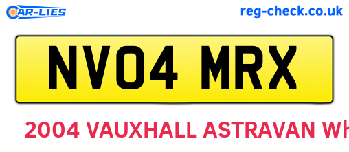 NV04MRX are the vehicle registration plates.