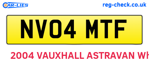 NV04MTF are the vehicle registration plates.