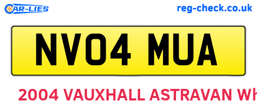 NV04MUA are the vehicle registration plates.