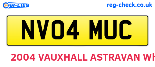 NV04MUC are the vehicle registration plates.