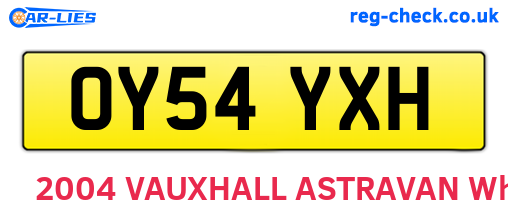 OY54YXH are the vehicle registration plates.