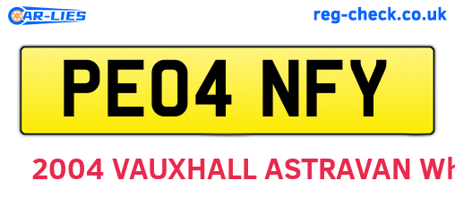 PE04NFY are the vehicle registration plates.