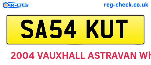 SA54KUT are the vehicle registration plates.