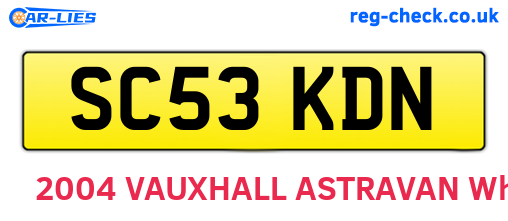SC53KDN are the vehicle registration plates.