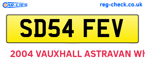 SD54FEV are the vehicle registration plates.
