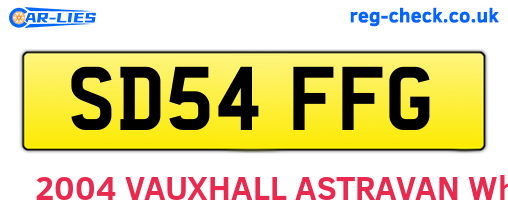 SD54FFG are the vehicle registration plates.
