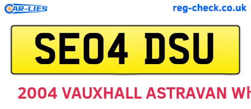 SE04DSU are the vehicle registration plates.