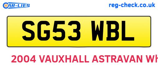 SG53WBL are the vehicle registration plates.