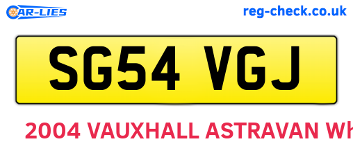 SG54VGJ are the vehicle registration plates.