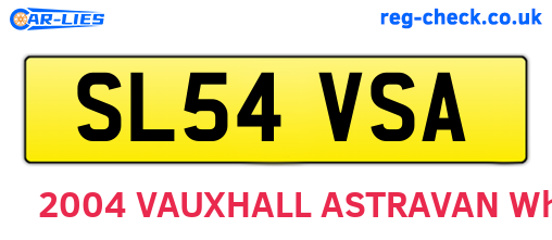SL54VSA are the vehicle registration plates.
