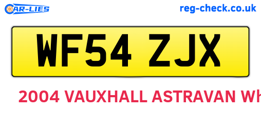 WF54ZJX are the vehicle registration plates.