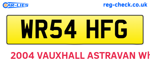 WR54HFG are the vehicle registration plates.