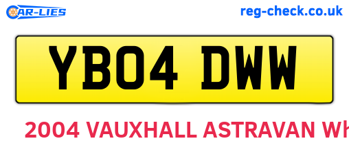 YB04DWW are the vehicle registration plates.