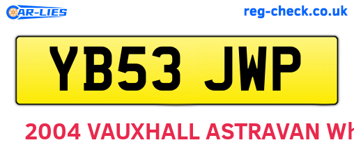 YB53JWP are the vehicle registration plates.