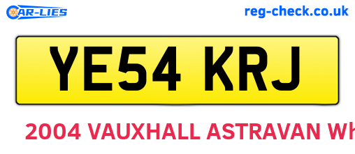 YE54KRJ are the vehicle registration plates.