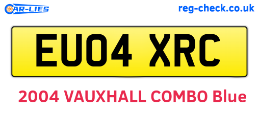 EU04XRC are the vehicle registration plates.
