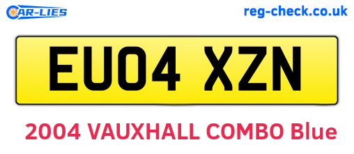 EU04XZN are the vehicle registration plates.
