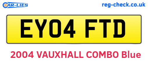 EY04FTD are the vehicle registration plates.