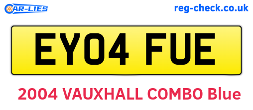EY04FUE are the vehicle registration plates.