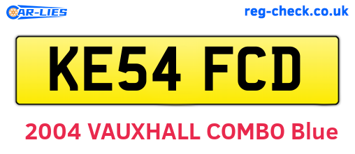 KE54FCD are the vehicle registration plates.