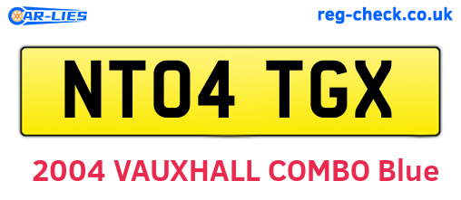 NT04TGX are the vehicle registration plates.