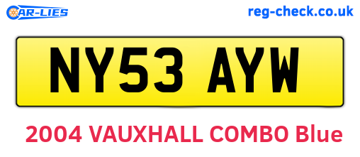 NY53AYW are the vehicle registration plates.