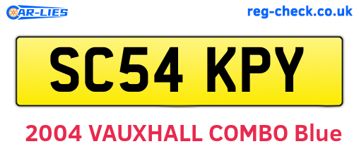 SC54KPY are the vehicle registration plates.