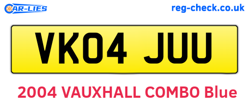 VK04JUU are the vehicle registration plates.
