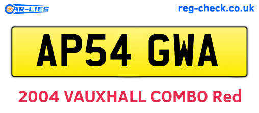 AP54GWA are the vehicle registration plates.