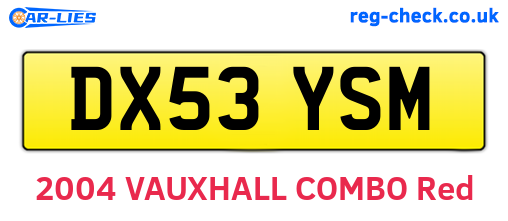 DX53YSM are the vehicle registration plates.