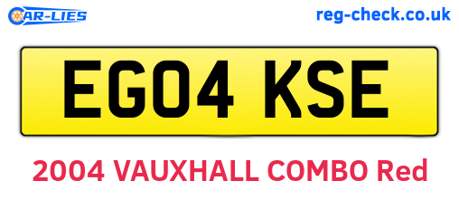 EG04KSE are the vehicle registration plates.