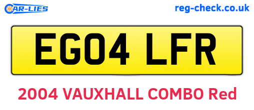 EG04LFR are the vehicle registration plates.