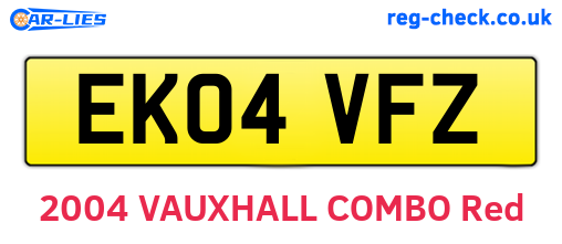 EK04VFZ are the vehicle registration plates.