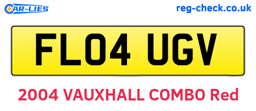 FL04UGV are the vehicle registration plates.