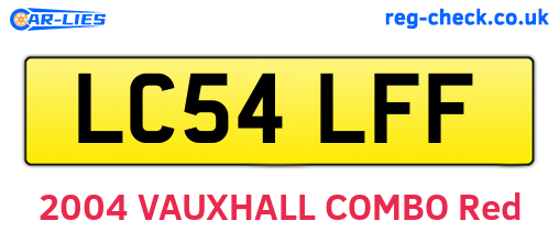 LC54LFF are the vehicle registration plates.