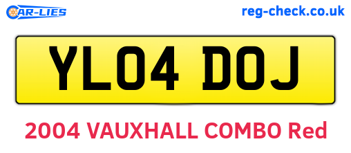 YL04DOJ are the vehicle registration plates.