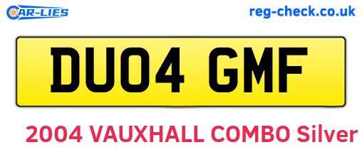 DU04GMF are the vehicle registration plates.