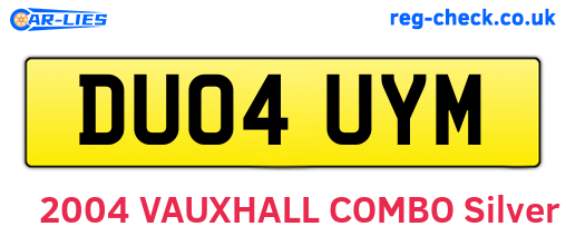 DU04UYM are the vehicle registration plates.